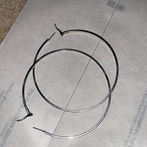 Large silver hoop earrings